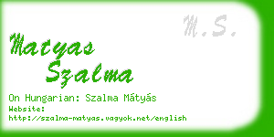 matyas szalma business card